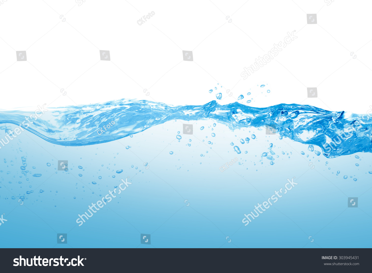 Water and air bubbles over white background #303945431