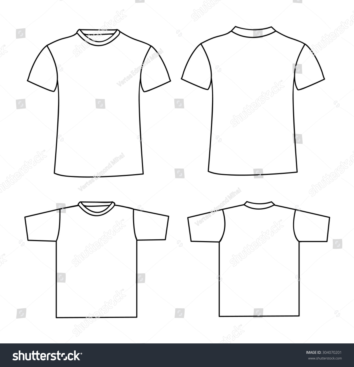 Blank t-shirt template. Front and back - Royalty Free Stock Vector ...