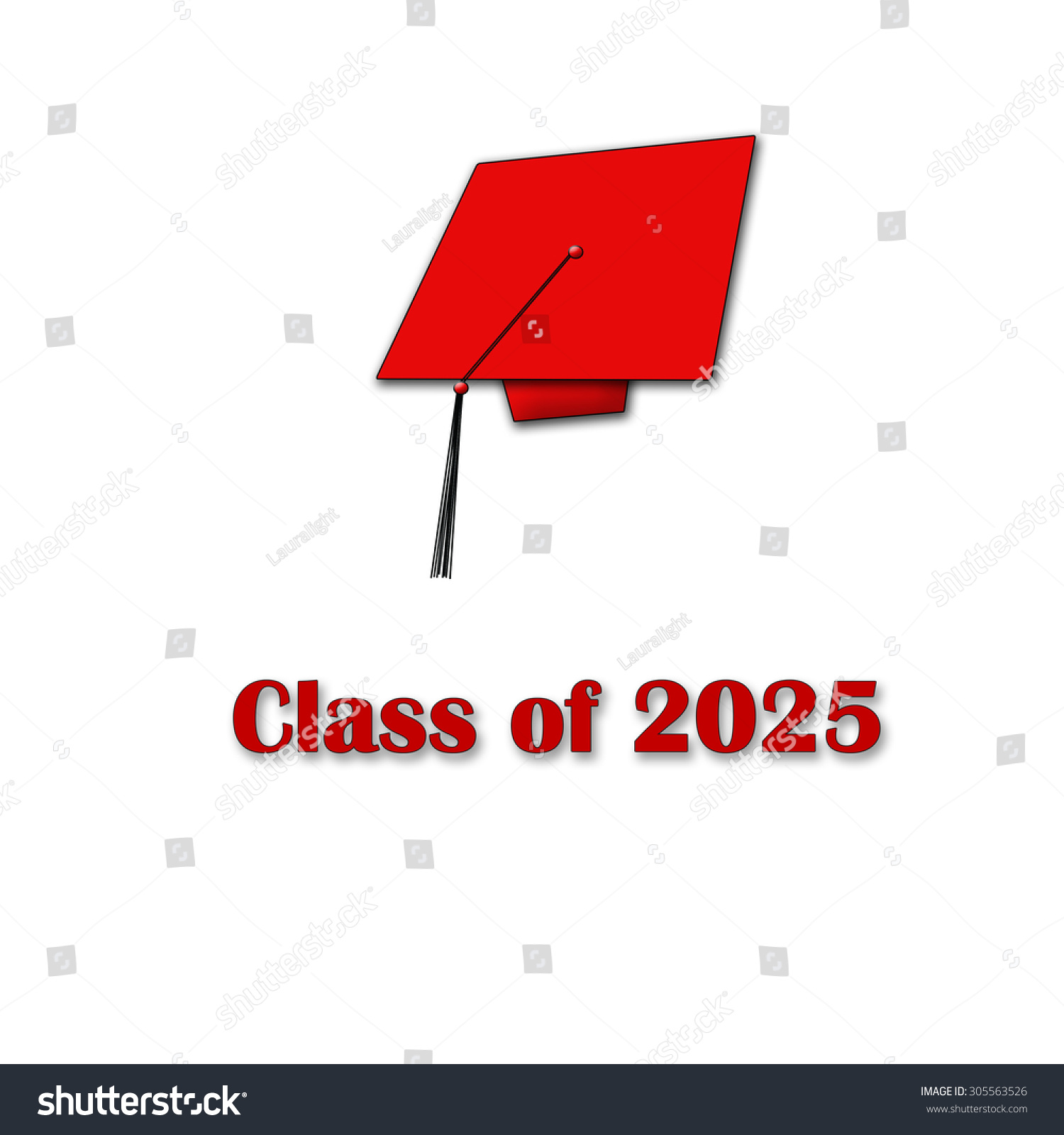 Class of 2025 Red on White Single Large Royalty Free Stock Photo