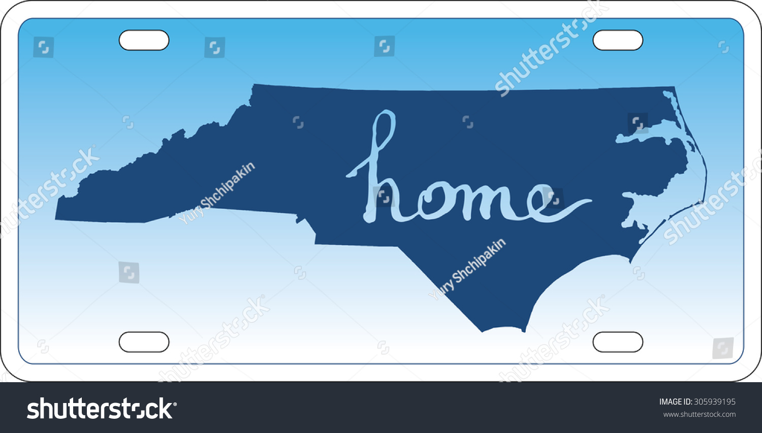 North Carolina State License Plate Vector Royalty Free Stock Vector