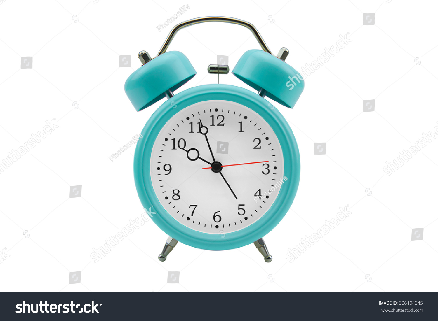 Alarm clock isolated on white background #306104345