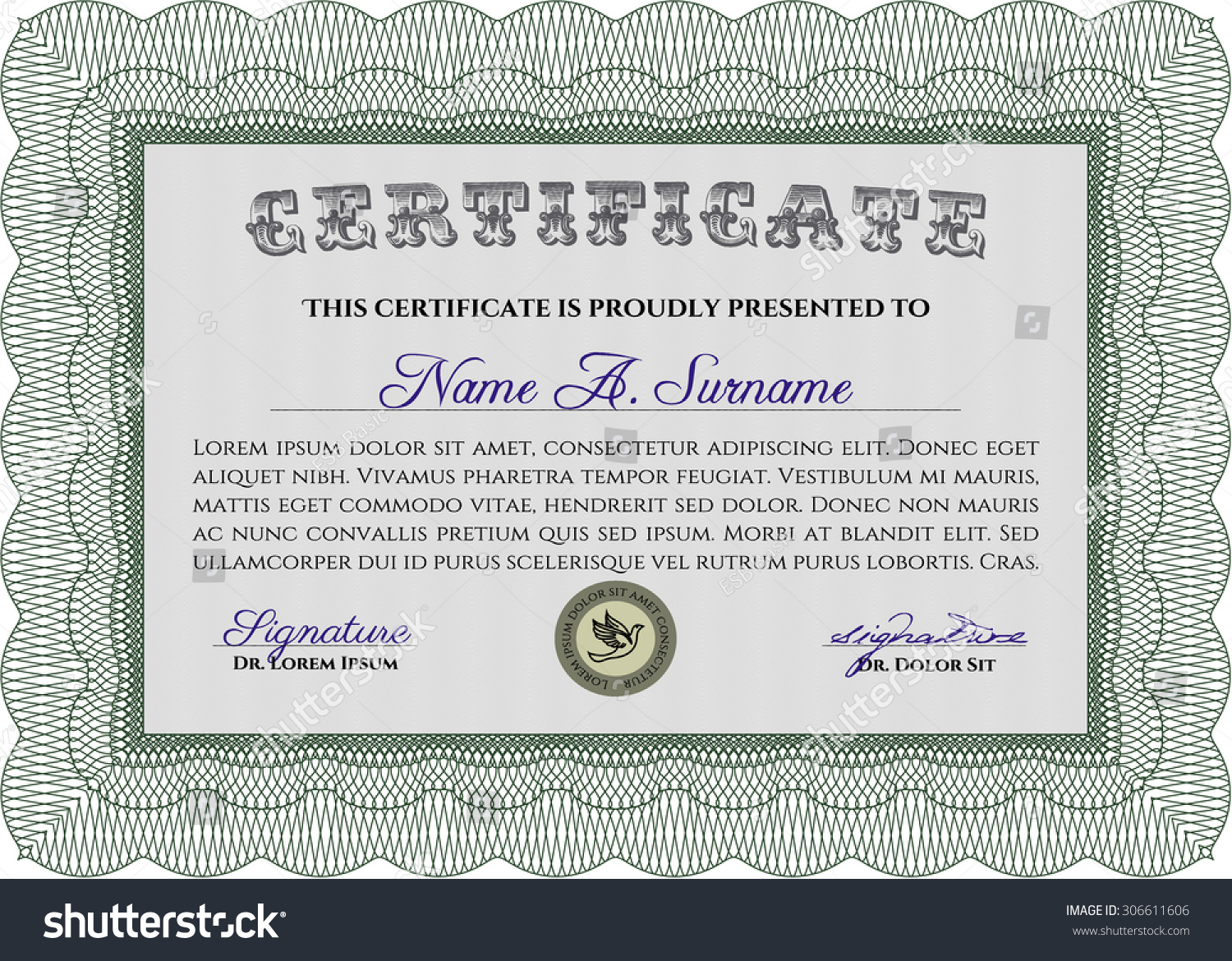 Sample Certificate. Easy to print. Detailed - Royalty Free Stock Vector ...