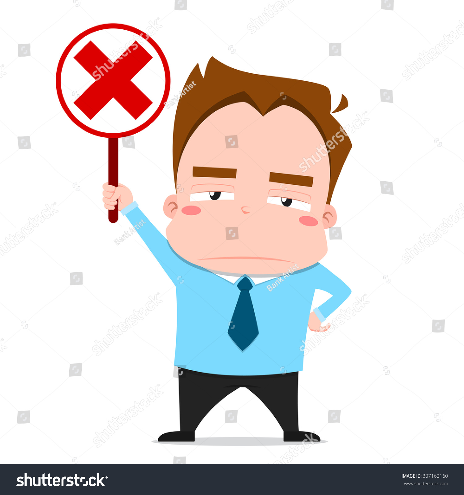 Man Holds Wrong Sign   Vector Stock - Royalty Free Stock Vector 