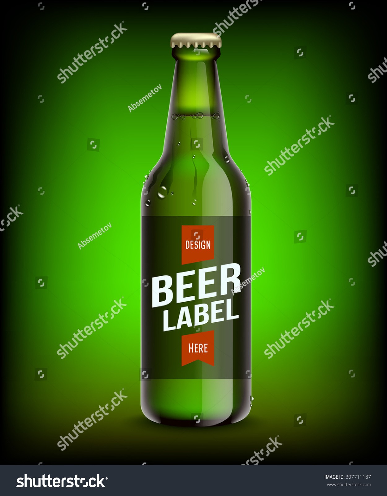 beer in a green bottle Royalty Free Stock Vector 307711187