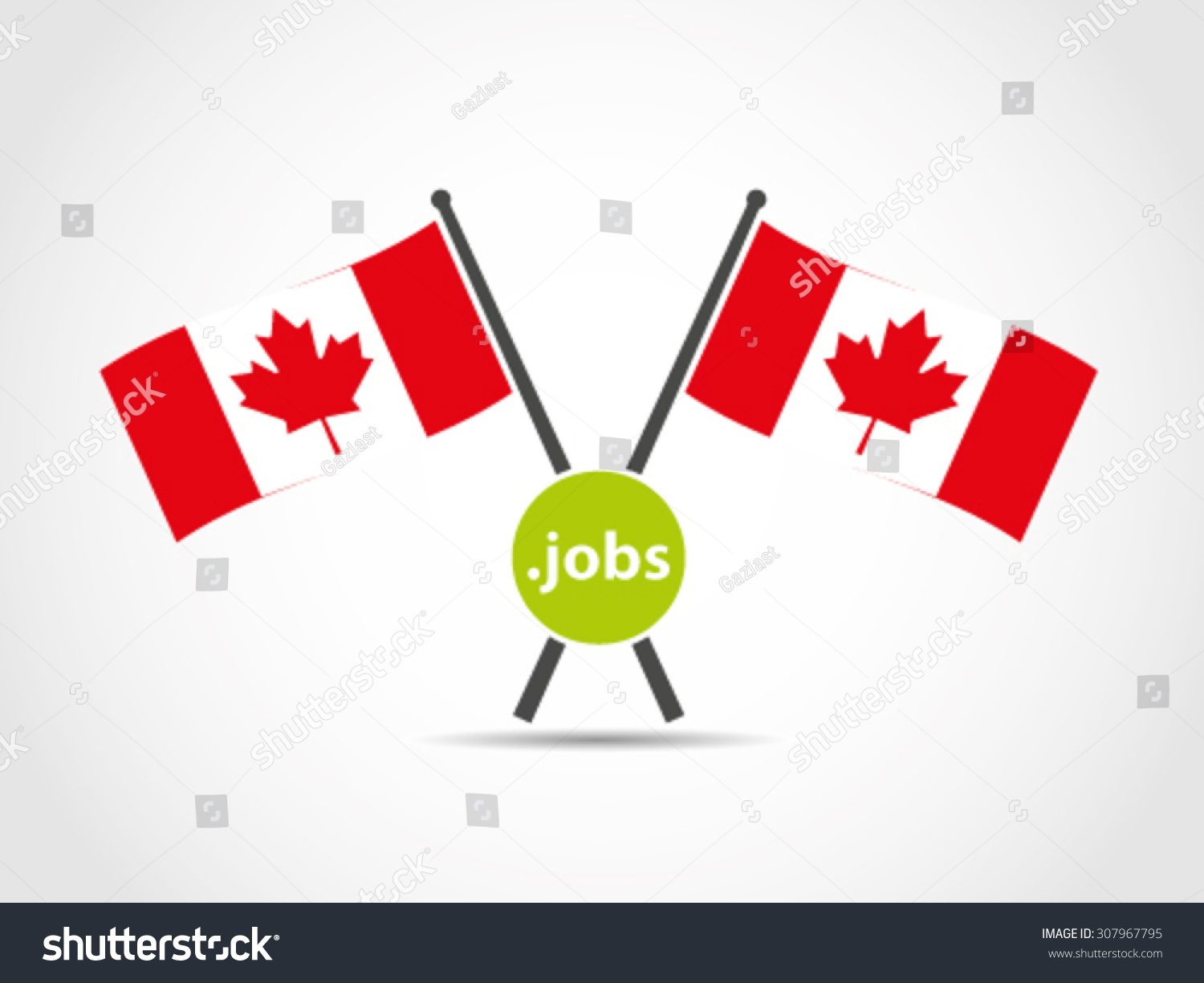 Canada Crossed Flags Emblem Job Royalty Free Stock Vector 307967795