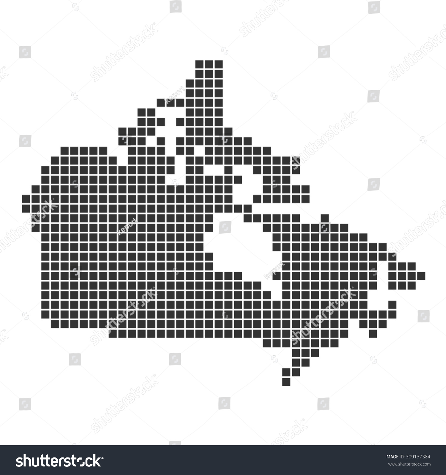 Black dotted Pixel map showing outline of Canada - Royalty Free Stock ...