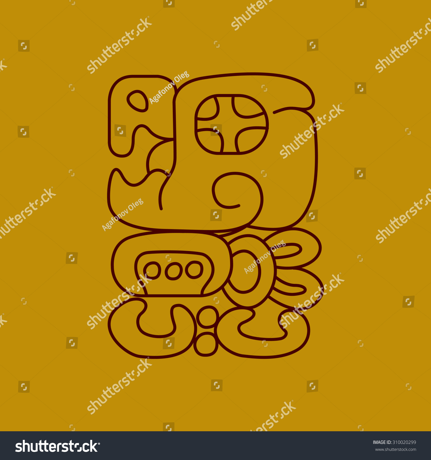 Maya Religion Icon Maya God Symbols Mexican Royalty Free Stock