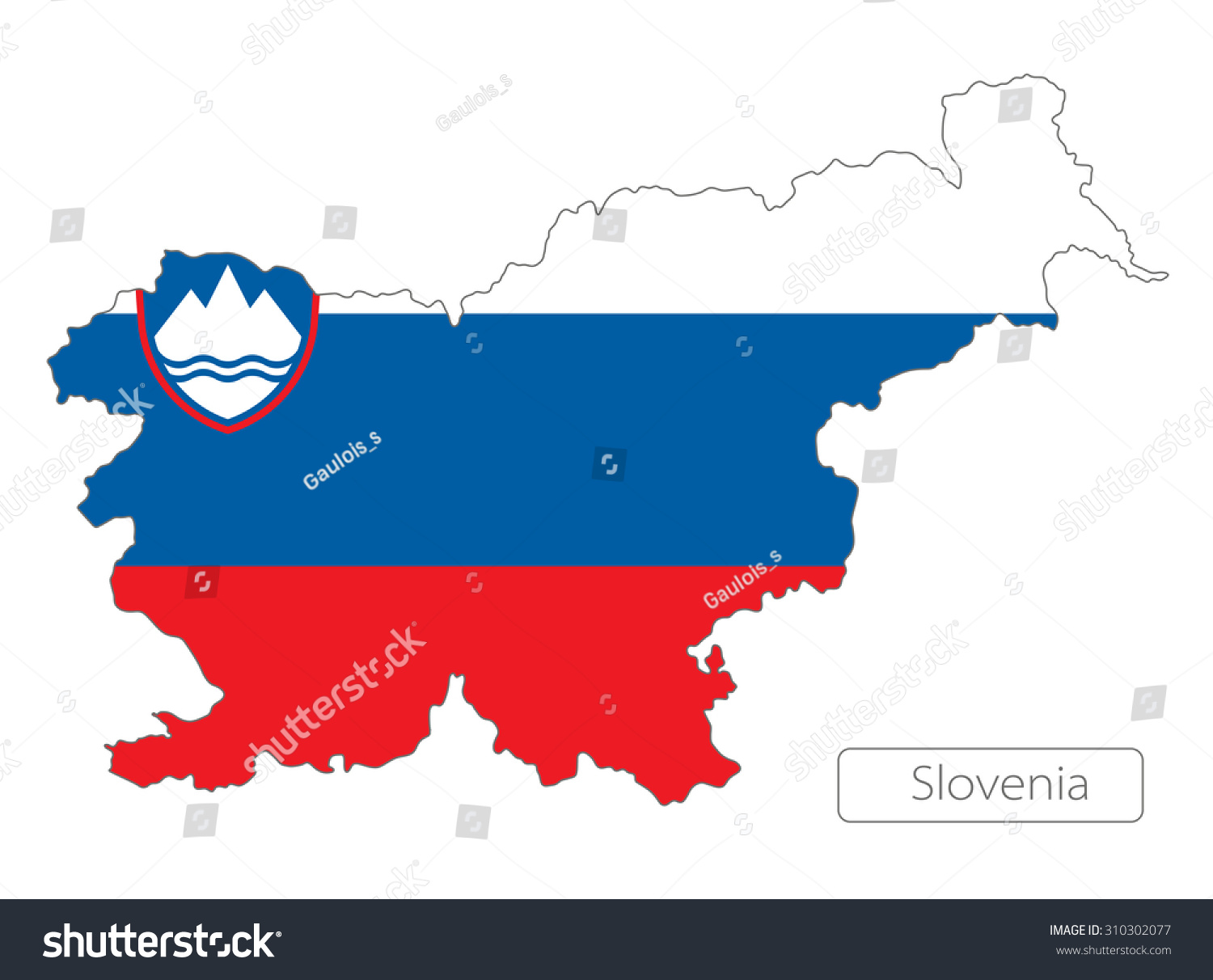 Map of Slovenia with an official flag. Europe. - Royalty Free Stock ...