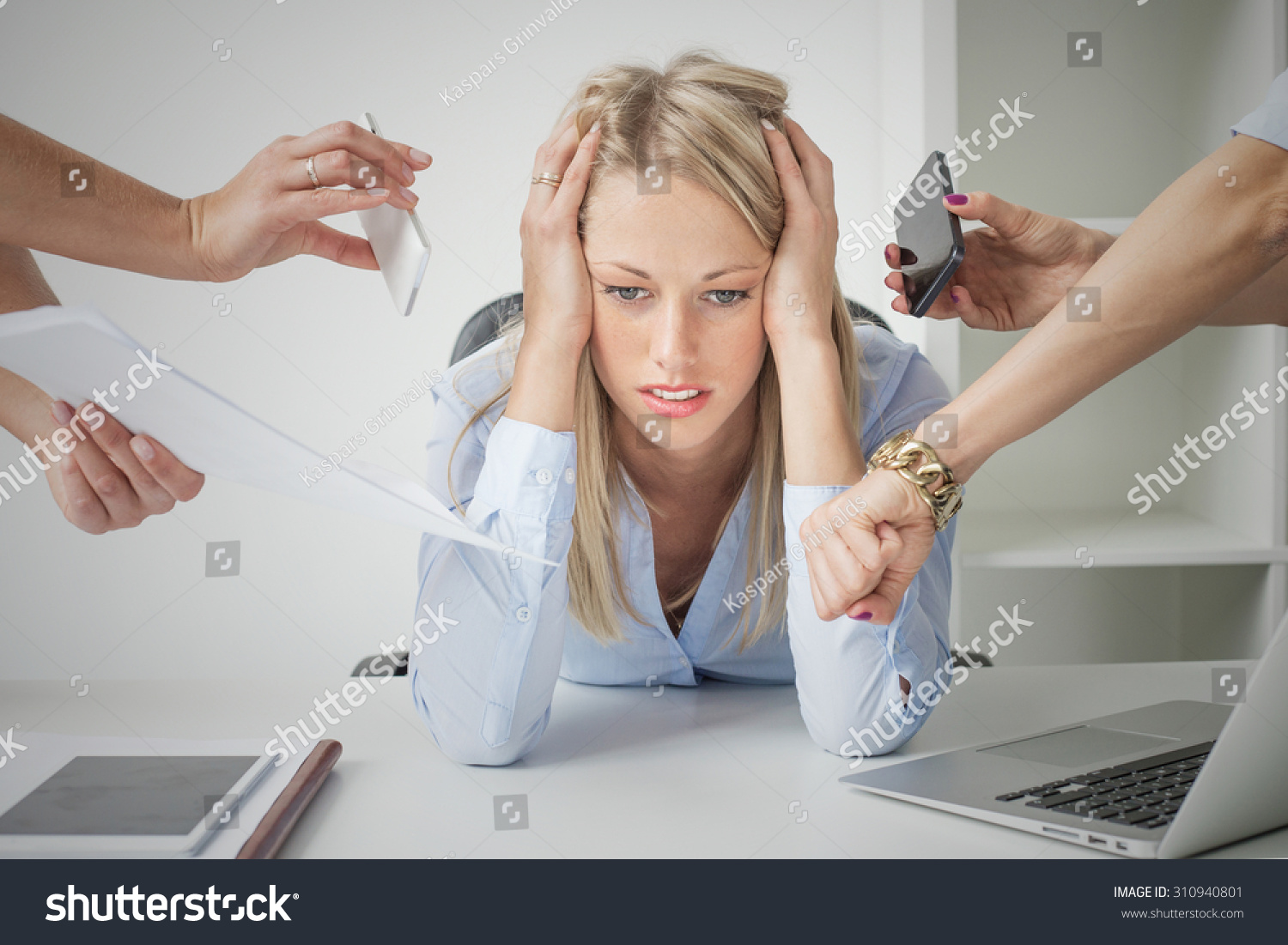 Depressed business woman #310940801