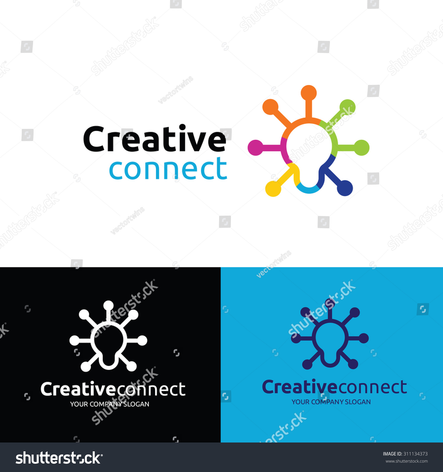 Creative Connect Idea Logo Template - Royalty Free Stock Vector ...