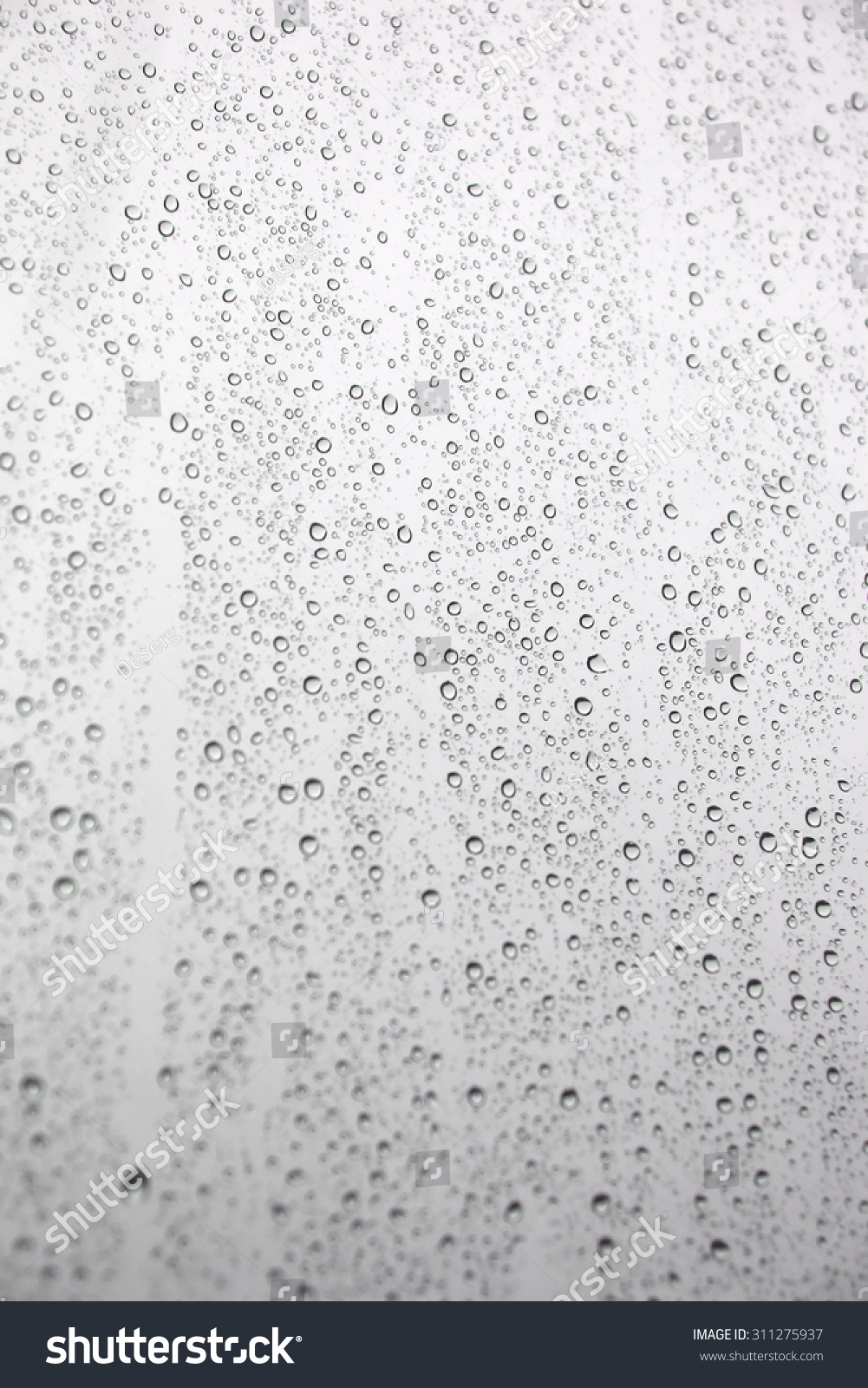 Drops of rain on the inclined window (glass). Shallow DOF #311275937