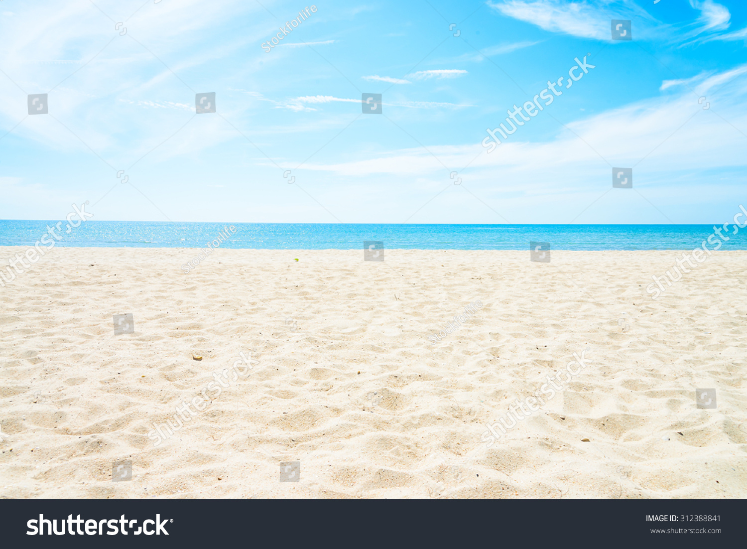 Empty sea and beach background with copy space #312388841