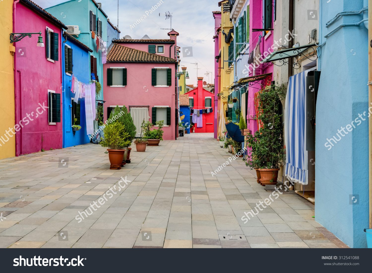 Colorful houses of Burano island, Venice, Italy. Taken on August 21, 2015. #312541088