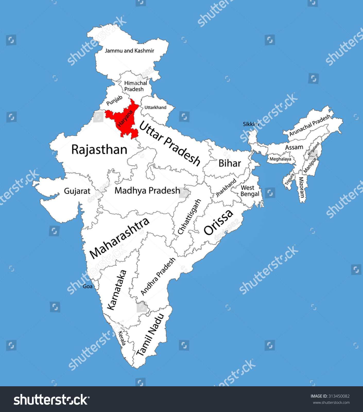 Haryana In India Map Haryana State, India, Vector Map Silhouette - Royalty Free Stock Vector  313450082 - Avopix.com