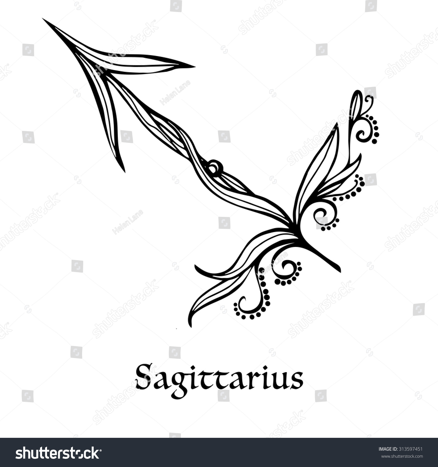 Zodiac Sign Sagittarius Floral Pattern Royalty Free Stock Vector Avopix Com