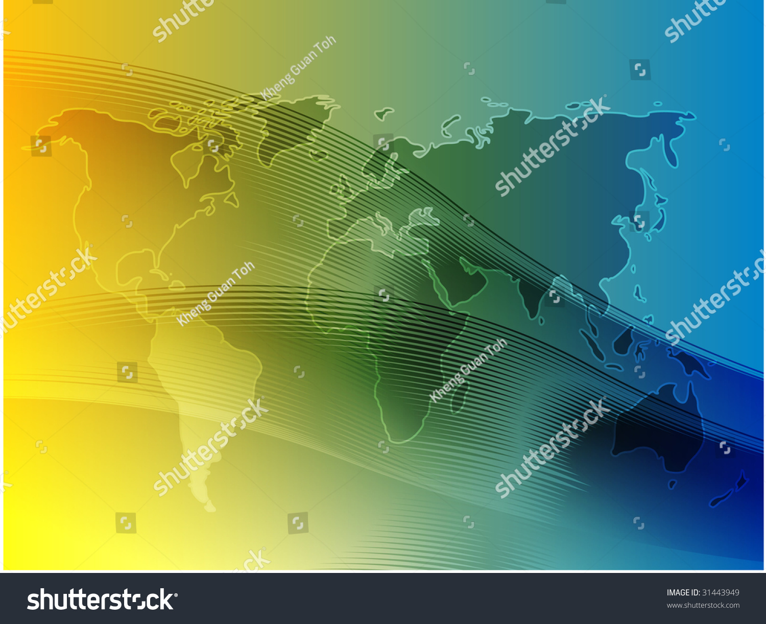 Map Of The World Illustration With Wavy Royalty Free Stock Photo Avopix Com