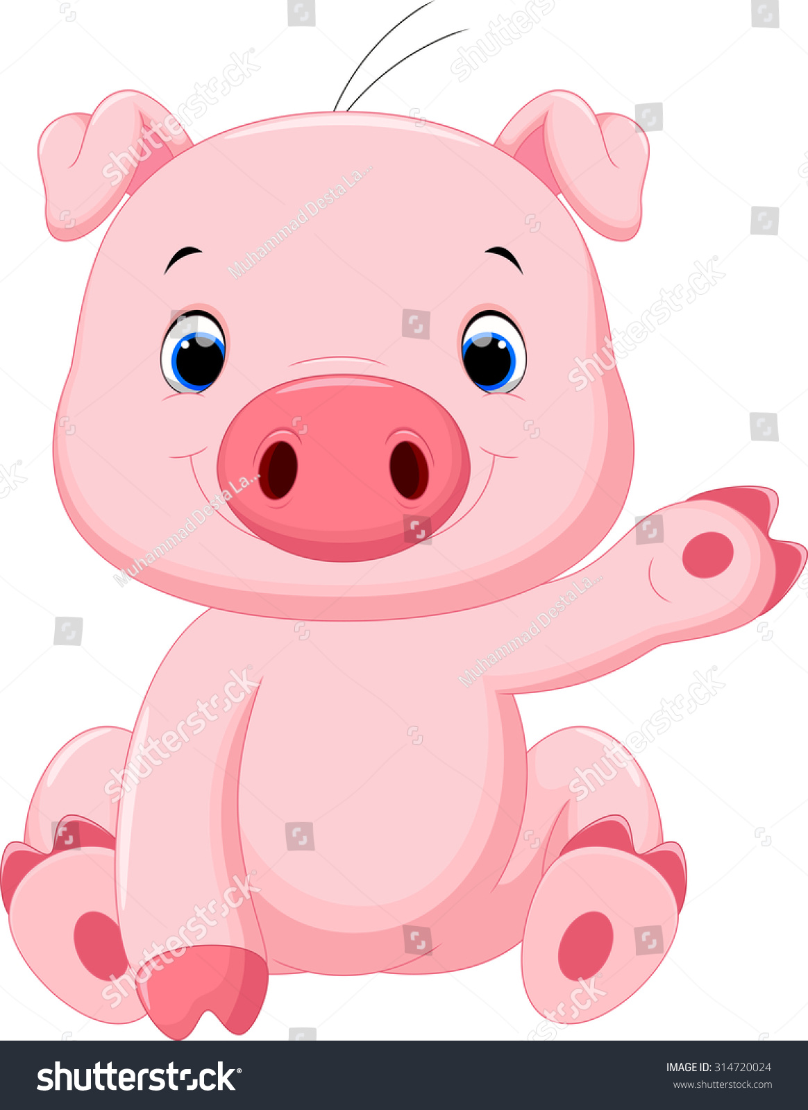 Cute baby pig cartoon #314720024