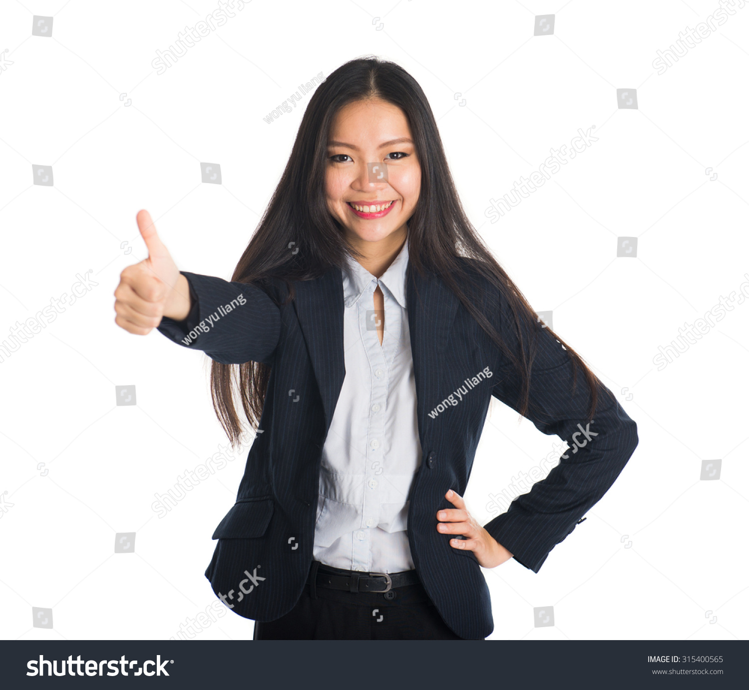 asian female business woman thumbs up #315400565
