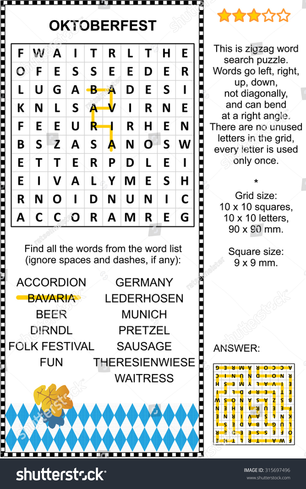 Oktoberfest themed word search puzzle (english - Royalty Free Stock ...