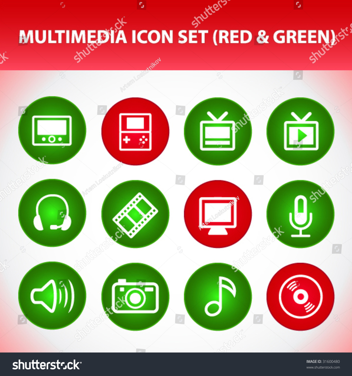 Multimedia Icon Set - Royalty Free Stock Vector 31600480 - Avopix.com