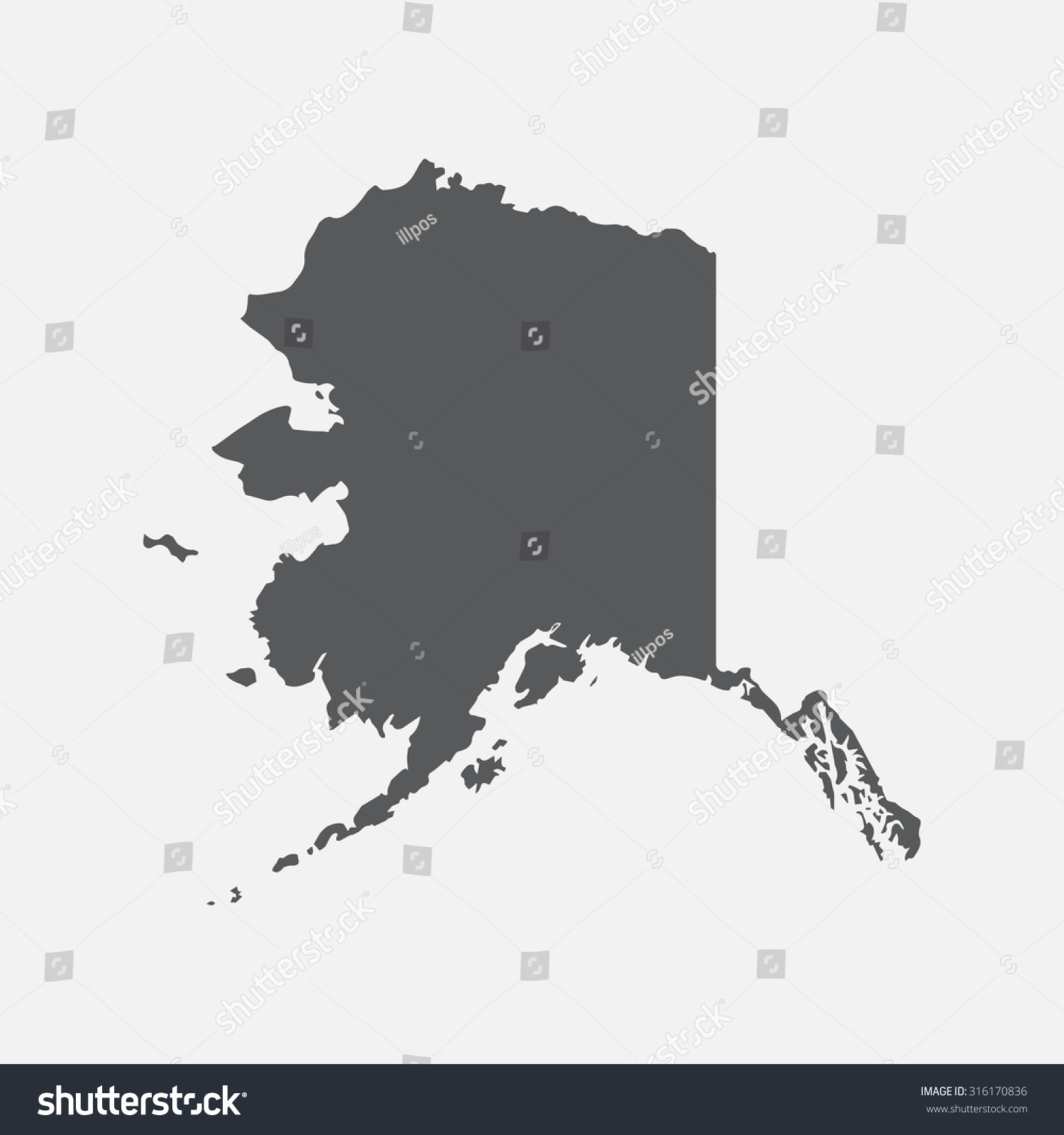 Alaska State Border Map Royalty Free Stock Vector 316170836 4249