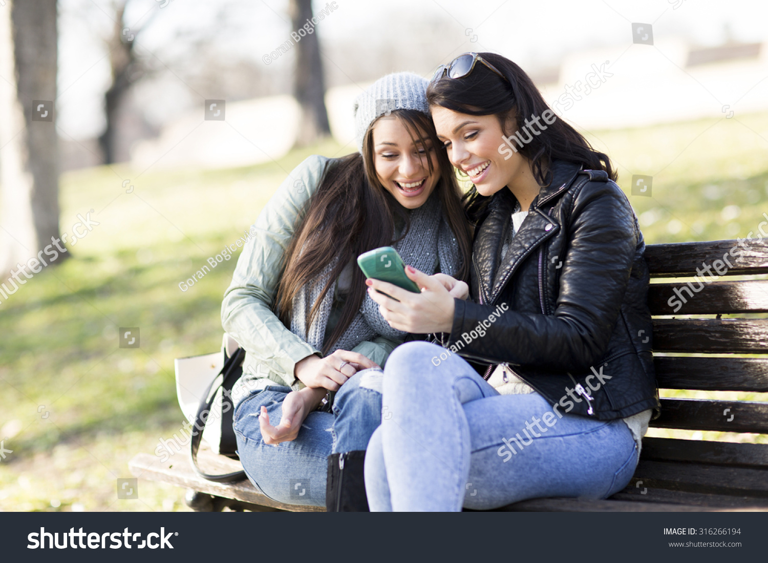 Young women on the bench #316266194