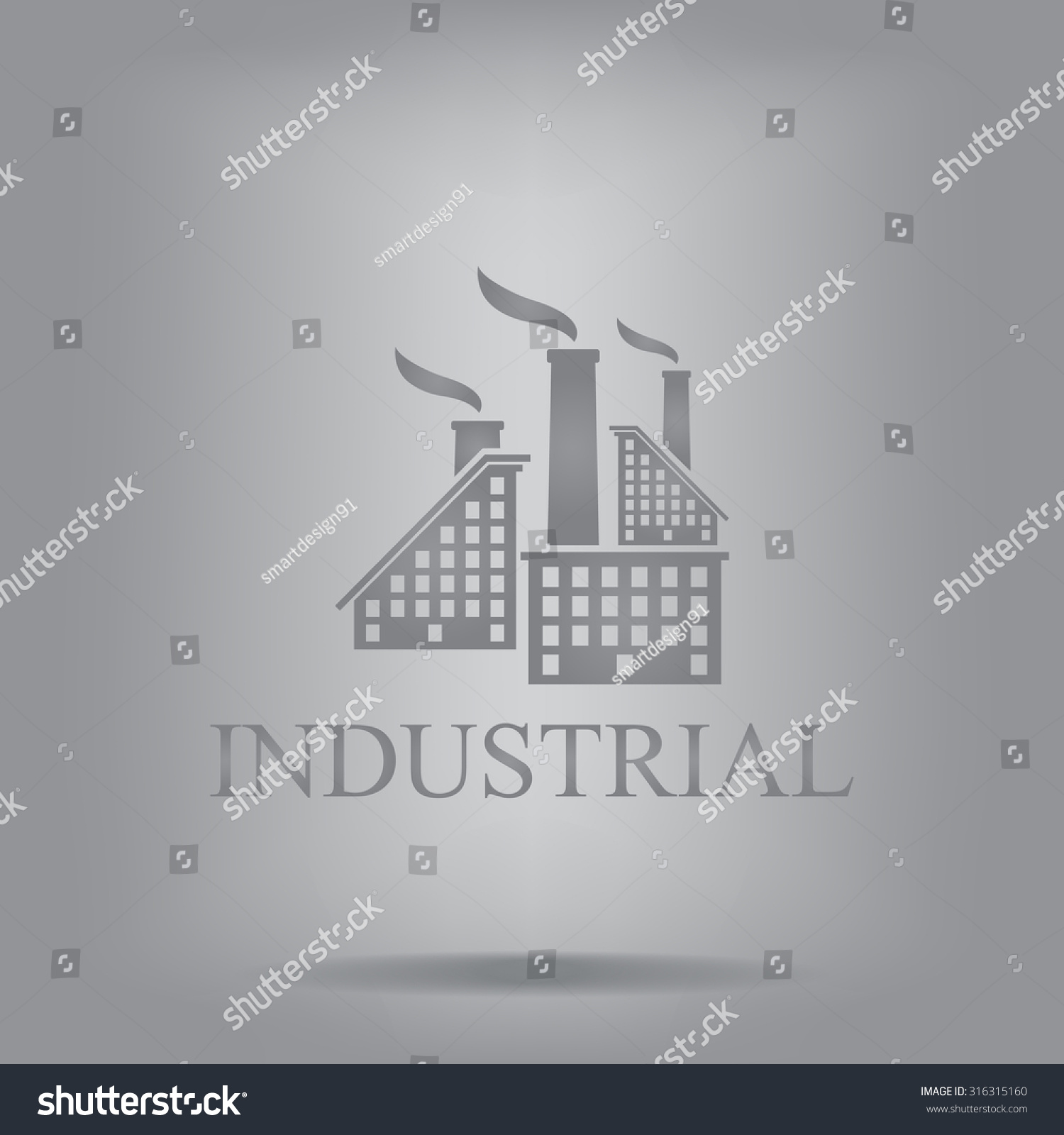 Industrial Building Factory Signs And Symbols - Royalty Free Stock 