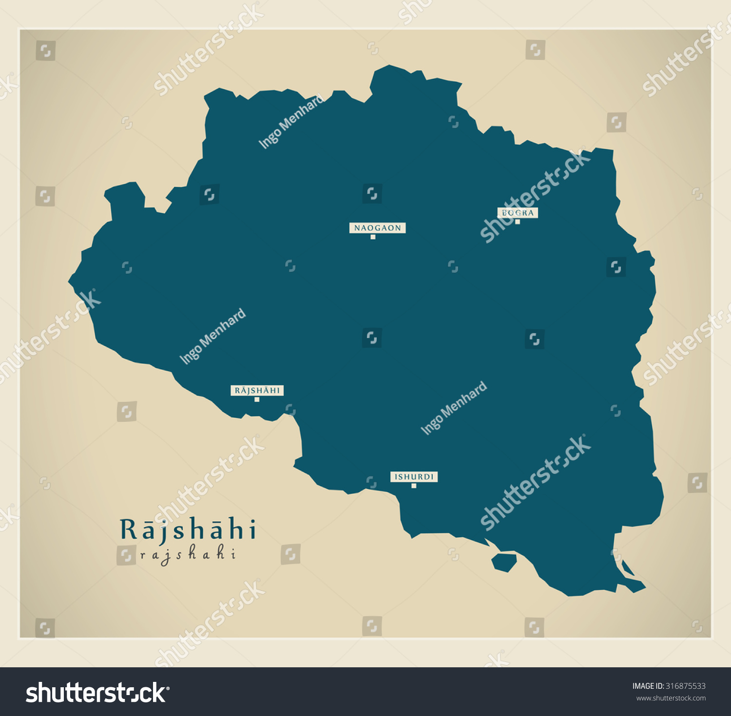 Modern Map - Rajshahi BD - Royalty Free Stock Vector 316875533 - Avopix.com