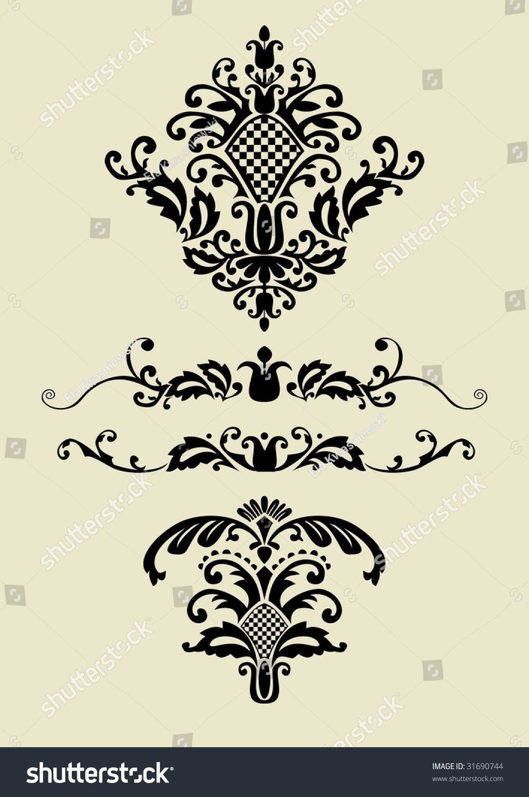 Set of vector ornaments for design #31690744