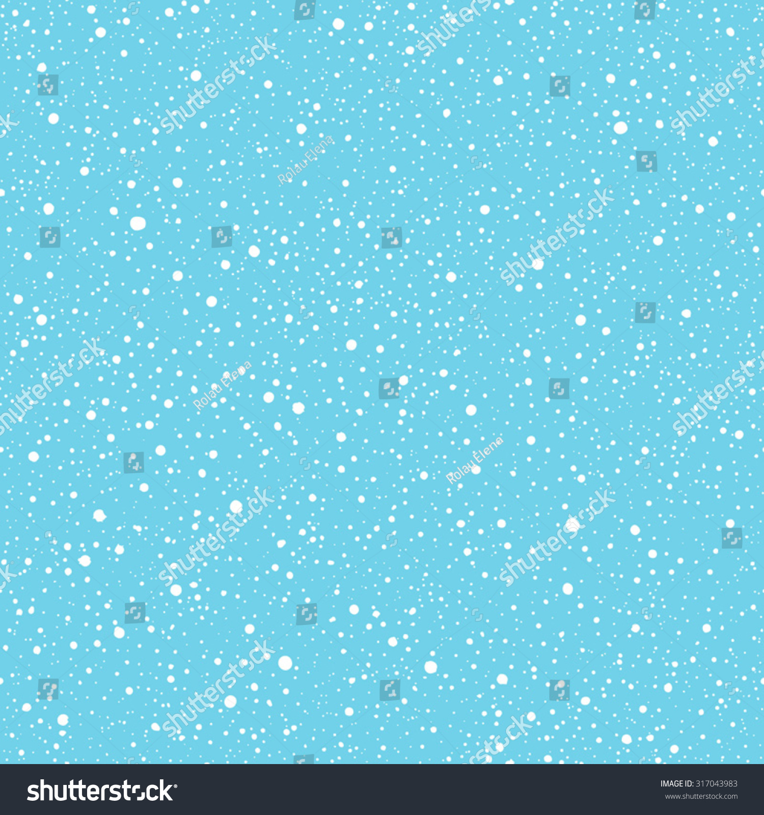 Falling snow vector seamless pattern. White splash on blue background. Winter snowfall hand drawn spray texture. #317043983