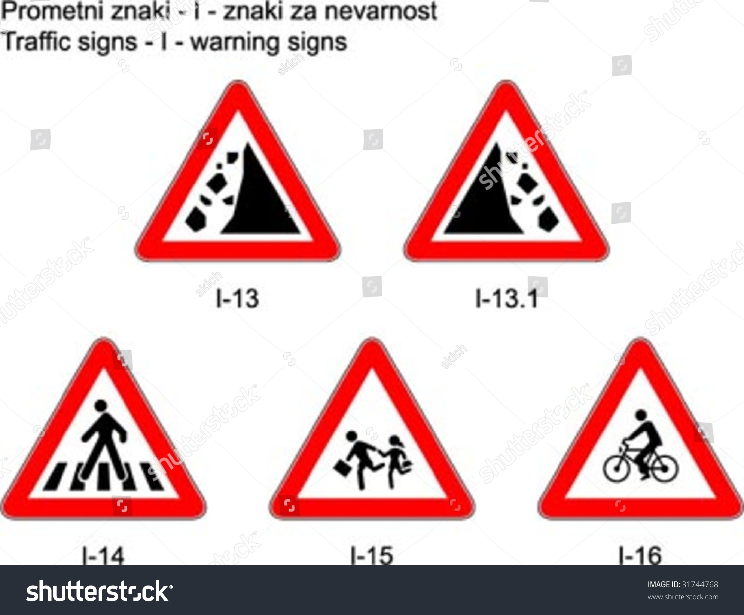 Traffic signs on slovene roads Prometni znaki na - Royalty Free Stock ...