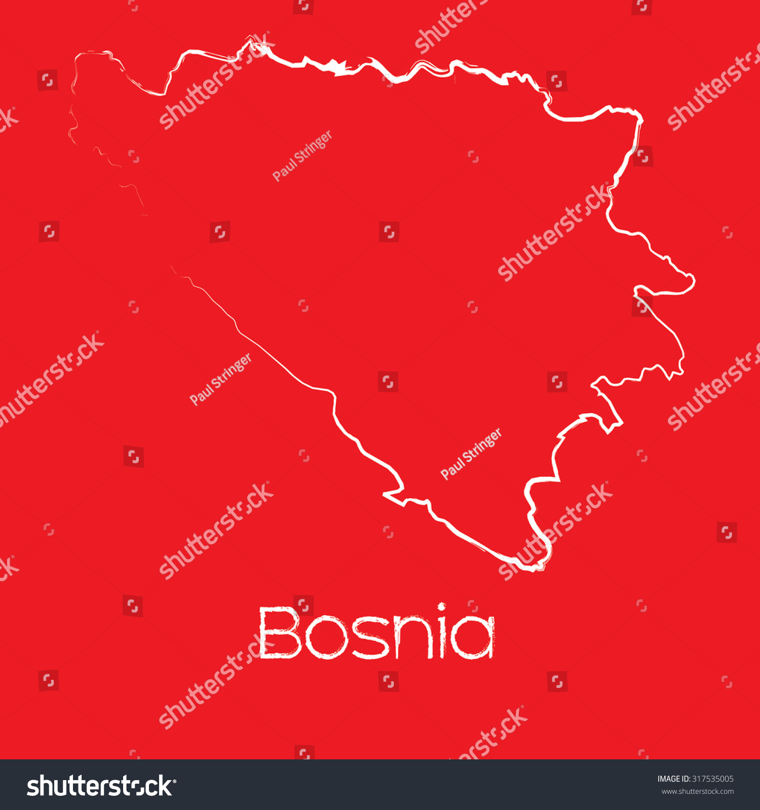 A Map of the country of Bosnia #317535005