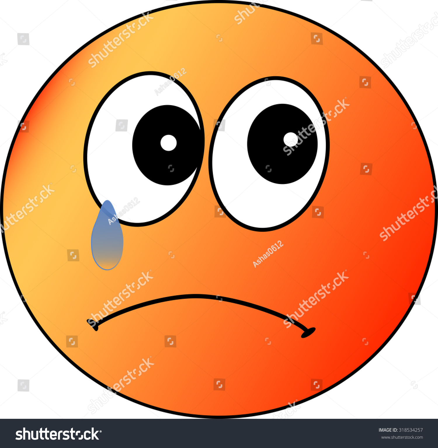 sad face with tears in her eyes - Royalty Free Stock Vector 318534257 ...