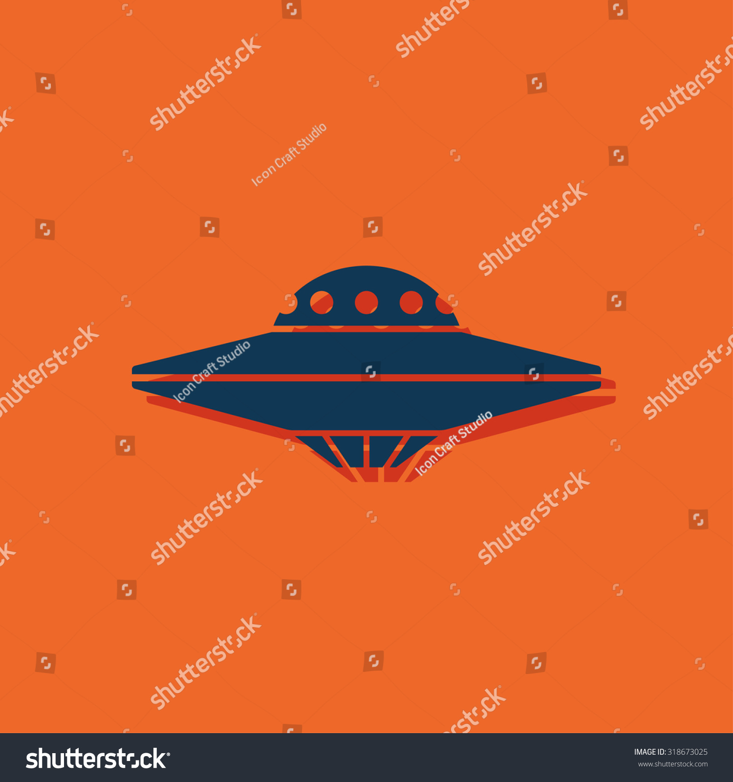 Ufo Flying Saucer Icon Royalty Free Stock Vector 318673025