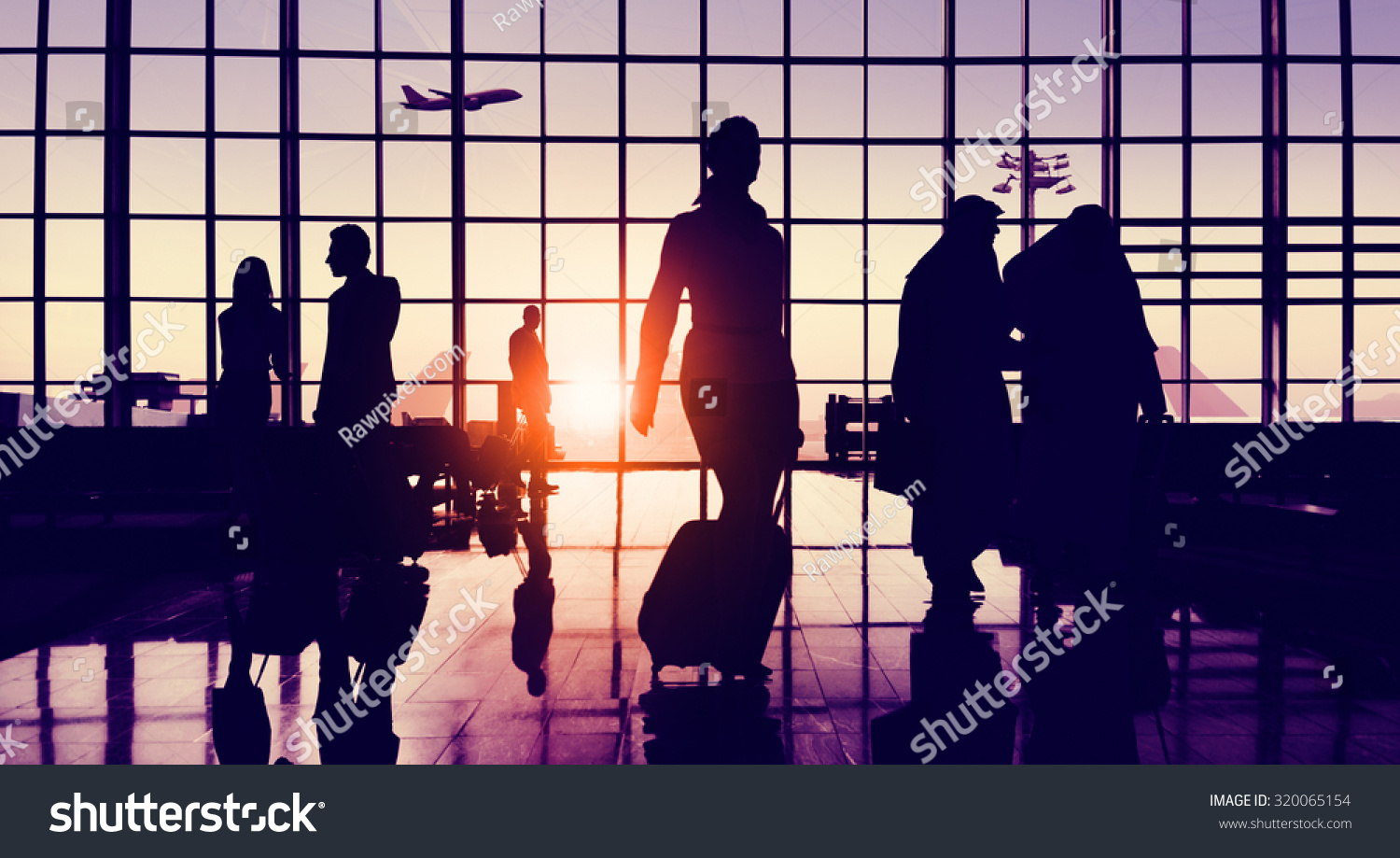 Back Lit Business People Traveling Airport Passenger Concept #320065154