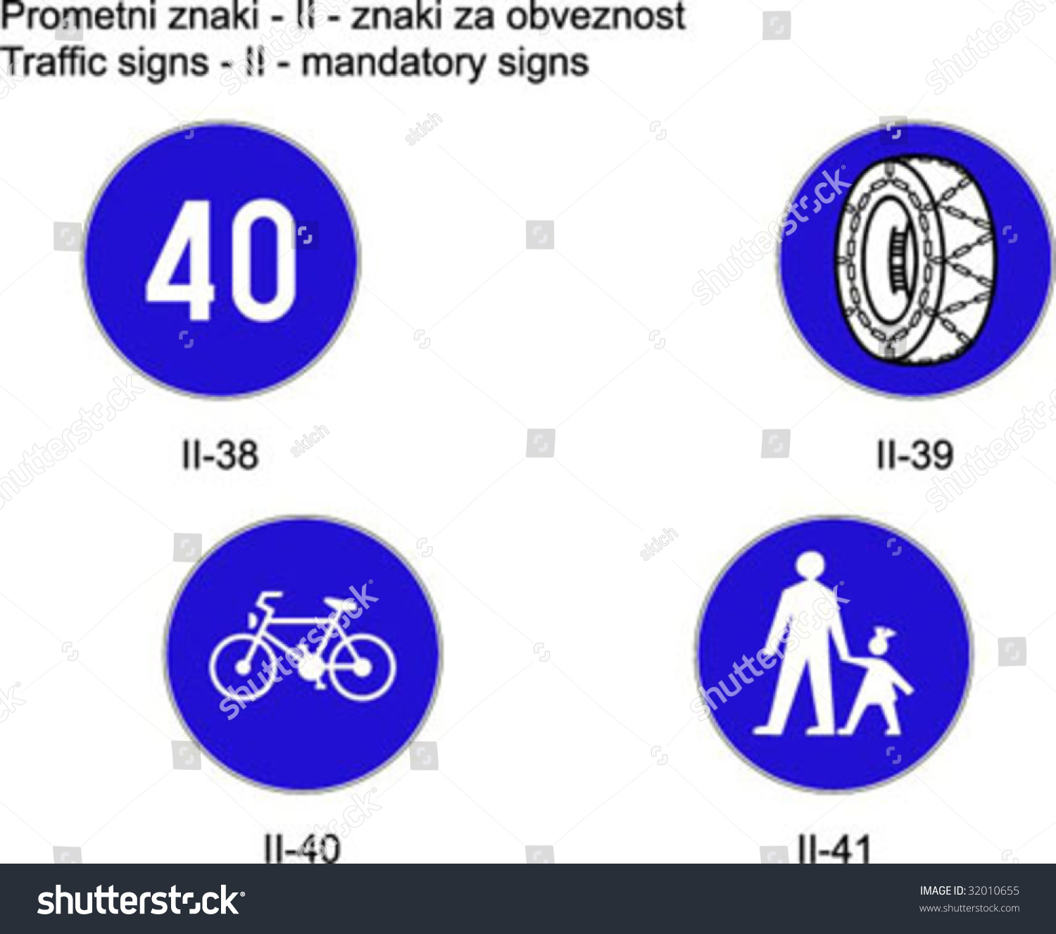 Traffic signs on slovene roads Prometni znaki na - Royalty Free Stock ...