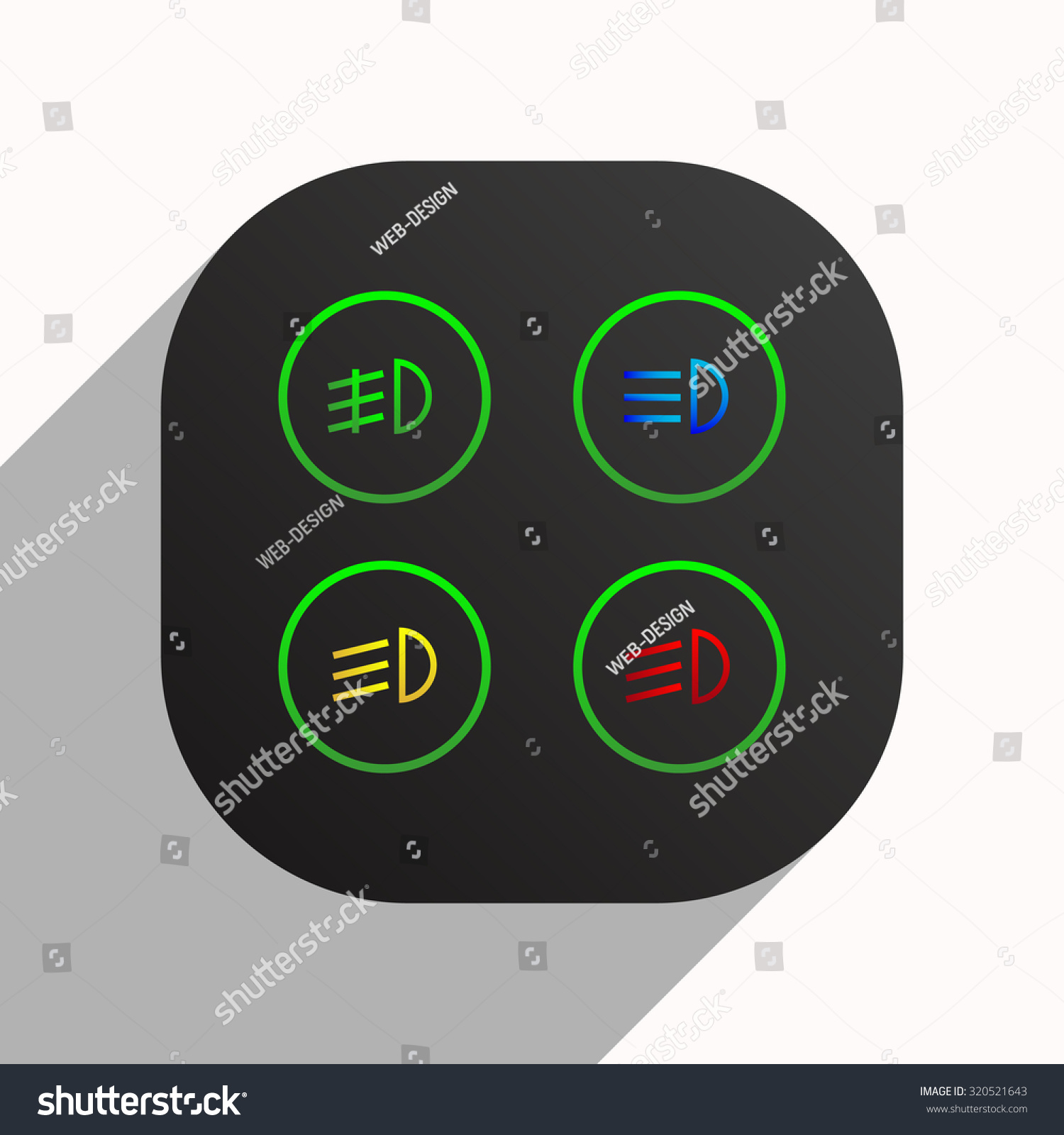 Indicator lights on the car dashboard, dipped - Royalty Free Stock ...