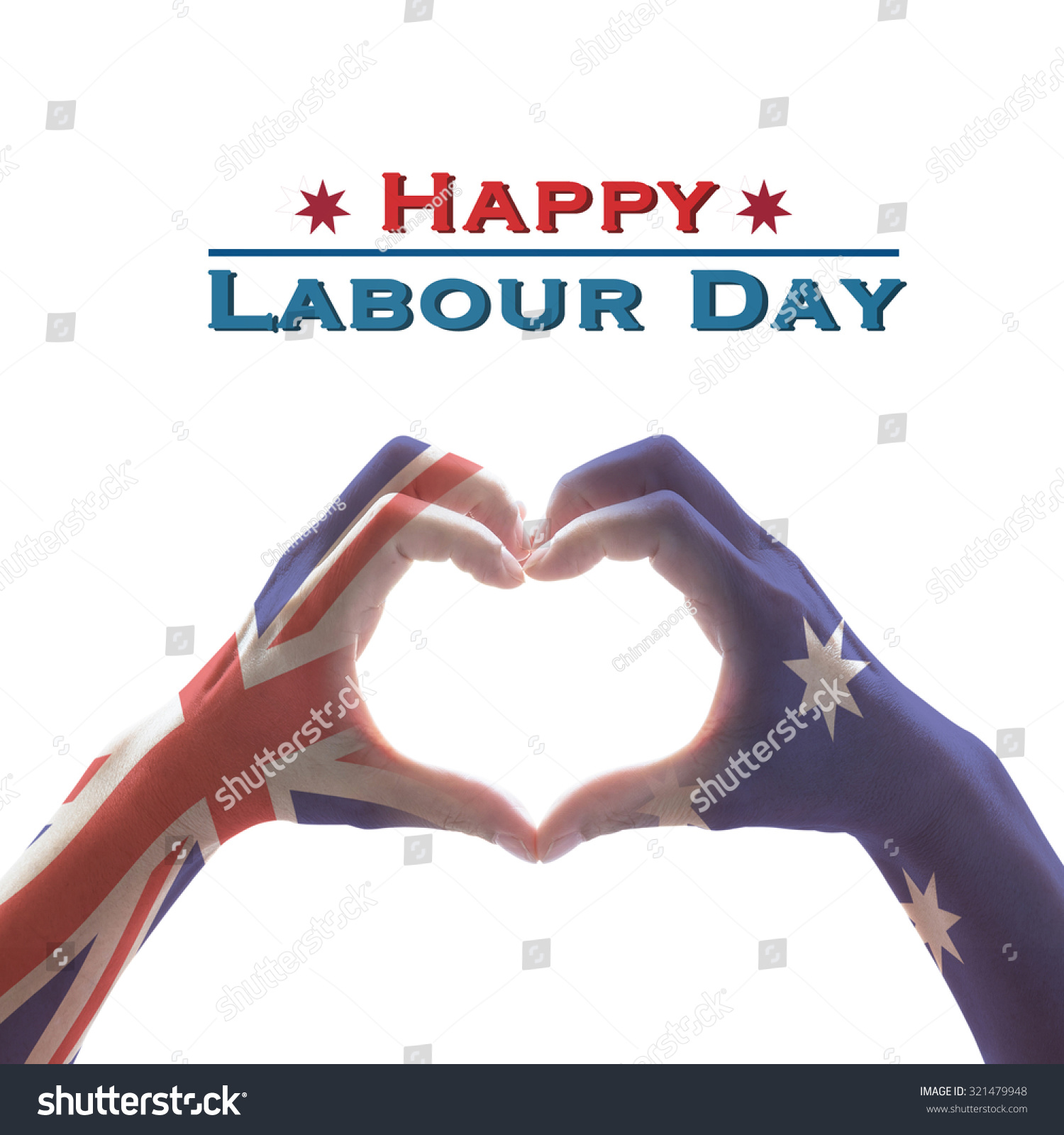 Royalty-free Happy labour day with Australia flag 