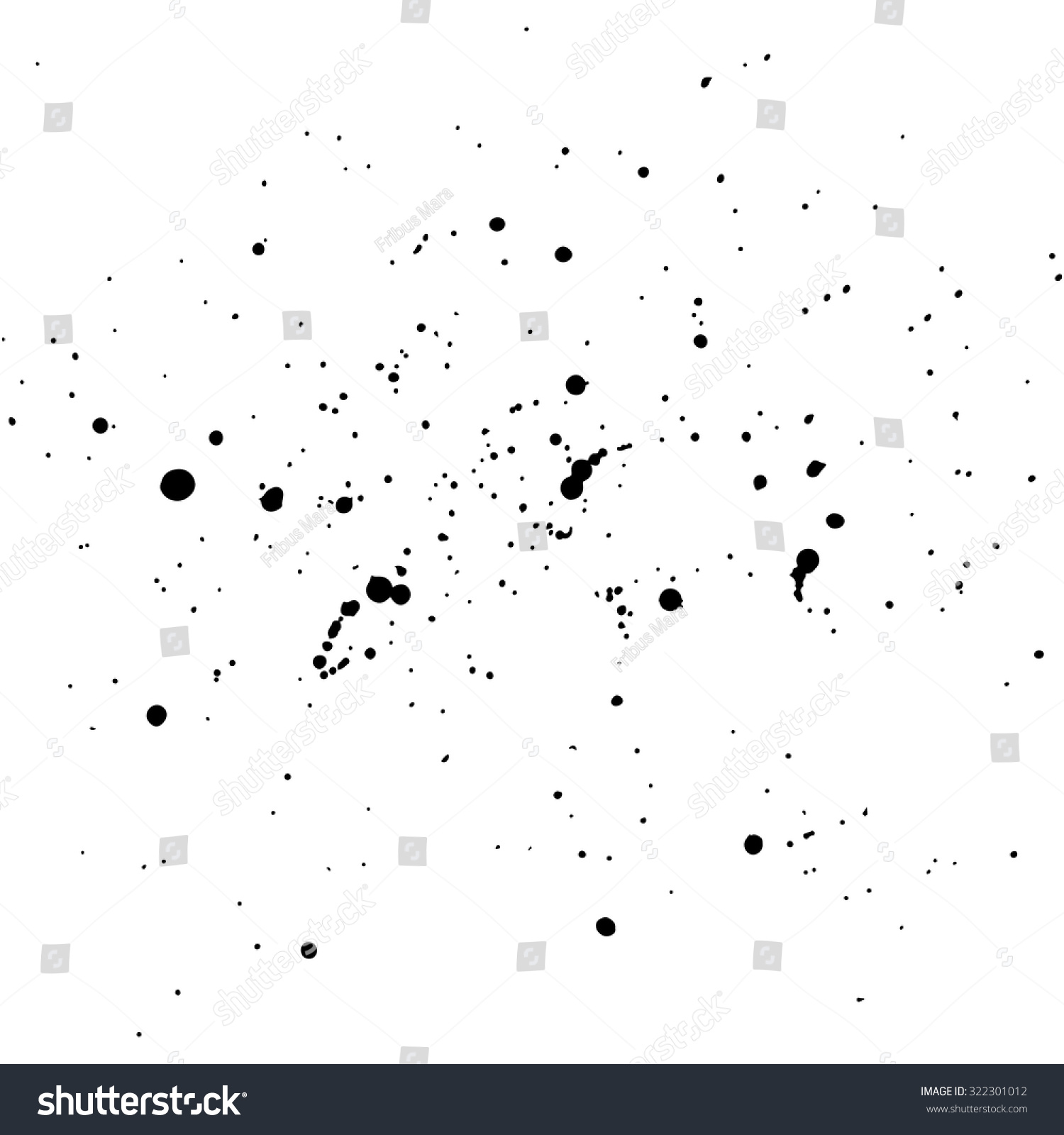 Abstract artistic paint splashes and blots in black and white. Ink splashes background. Black and white texture. #322301012