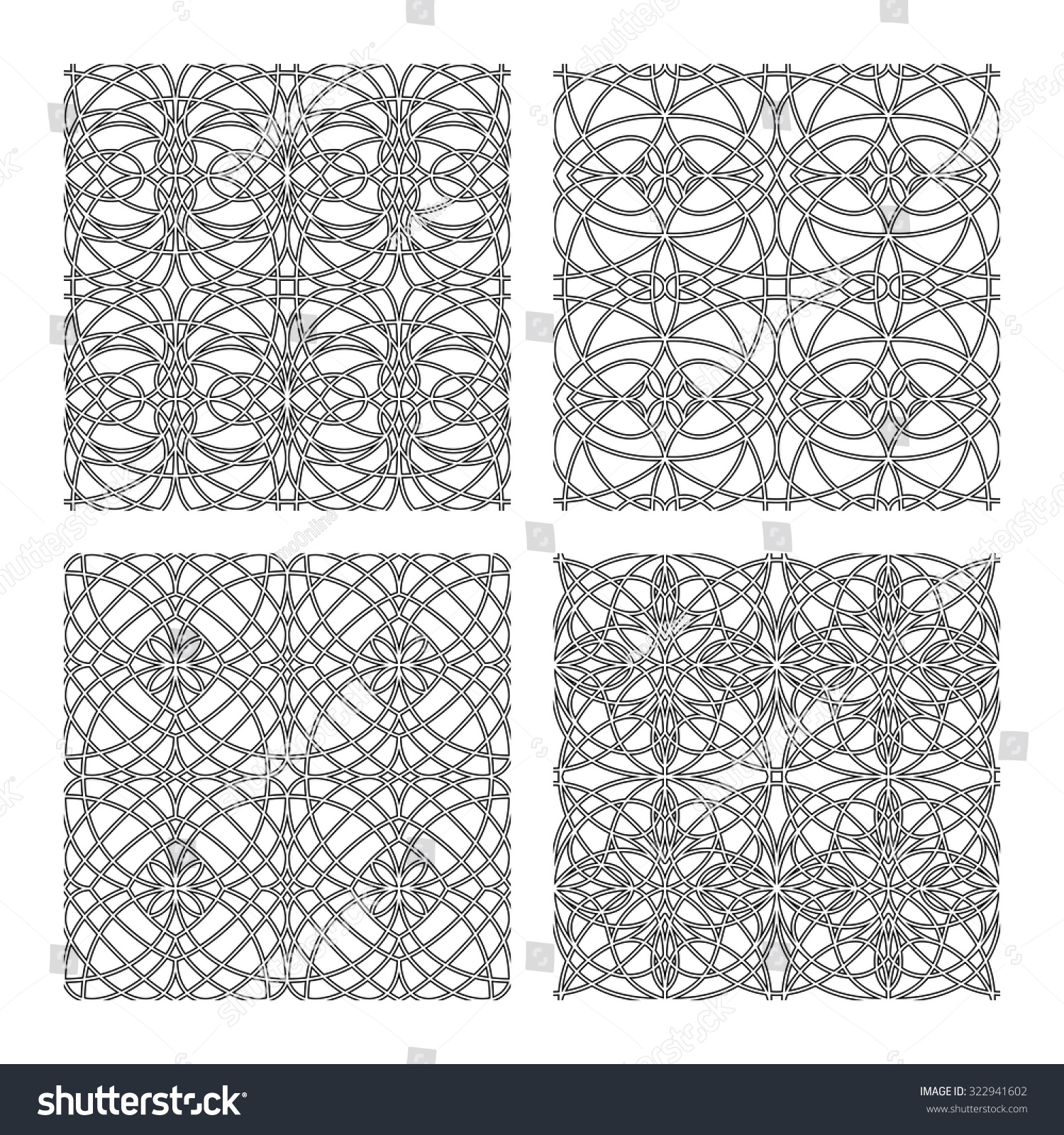 Vector gothic seamless patterns. Gothic rosette. - Royalty Free Stock ...