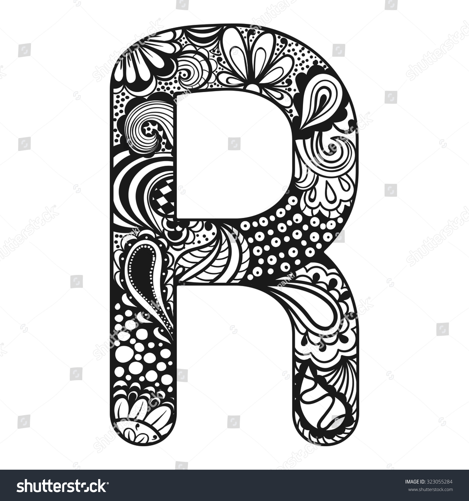 Royalty Free Zentangle Stylized Alphabet Lace 323055284 Stock