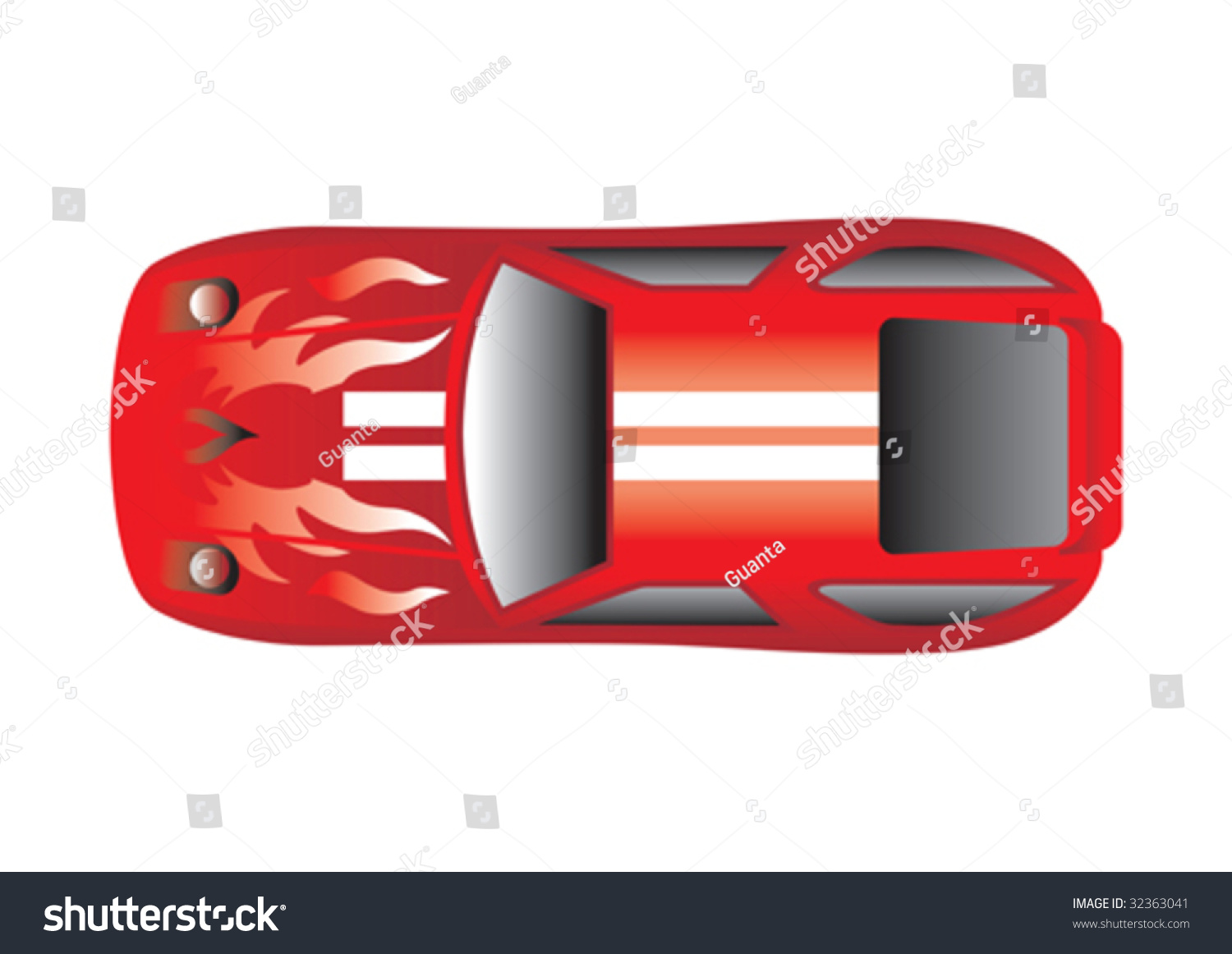 Red sport car top vector illustration - Royalty Free Stock Vector ...