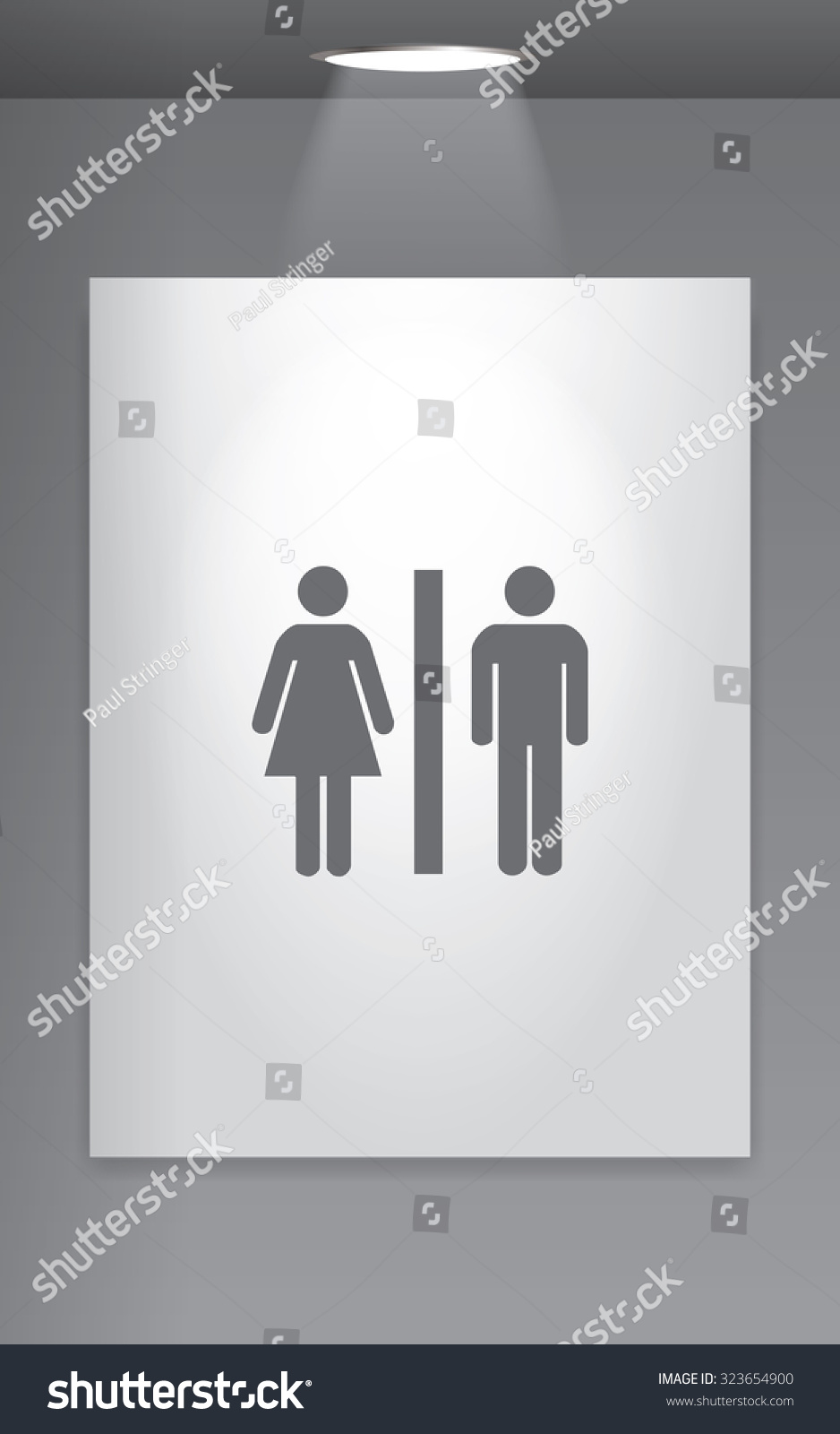 A Grey Icon Isolated on Gallery Wall - Toilet #323654900