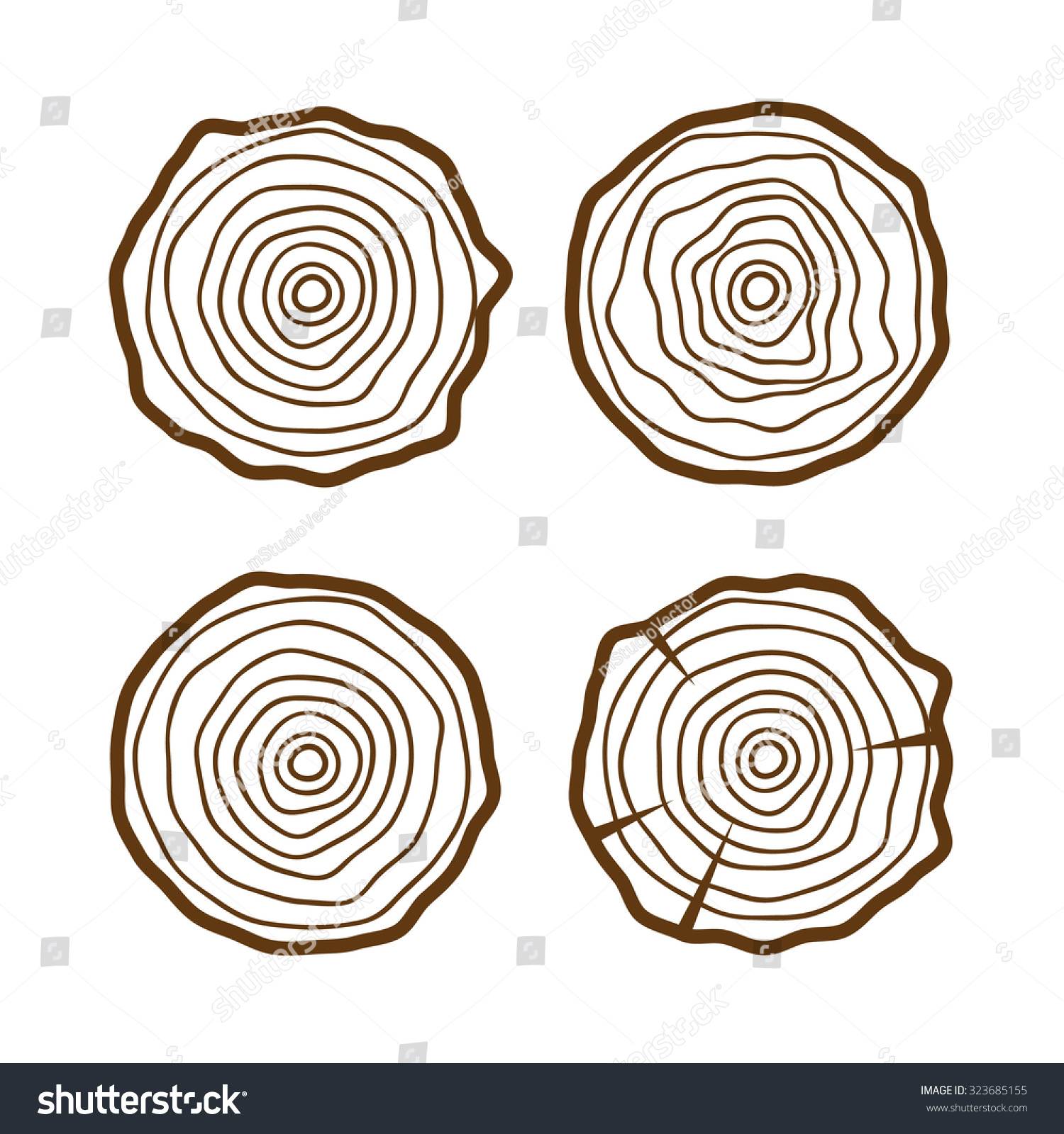 Vector Tree Rings Background And Saw Cut Tree Royalty Free Stock Vector 323685155 Avopix Com