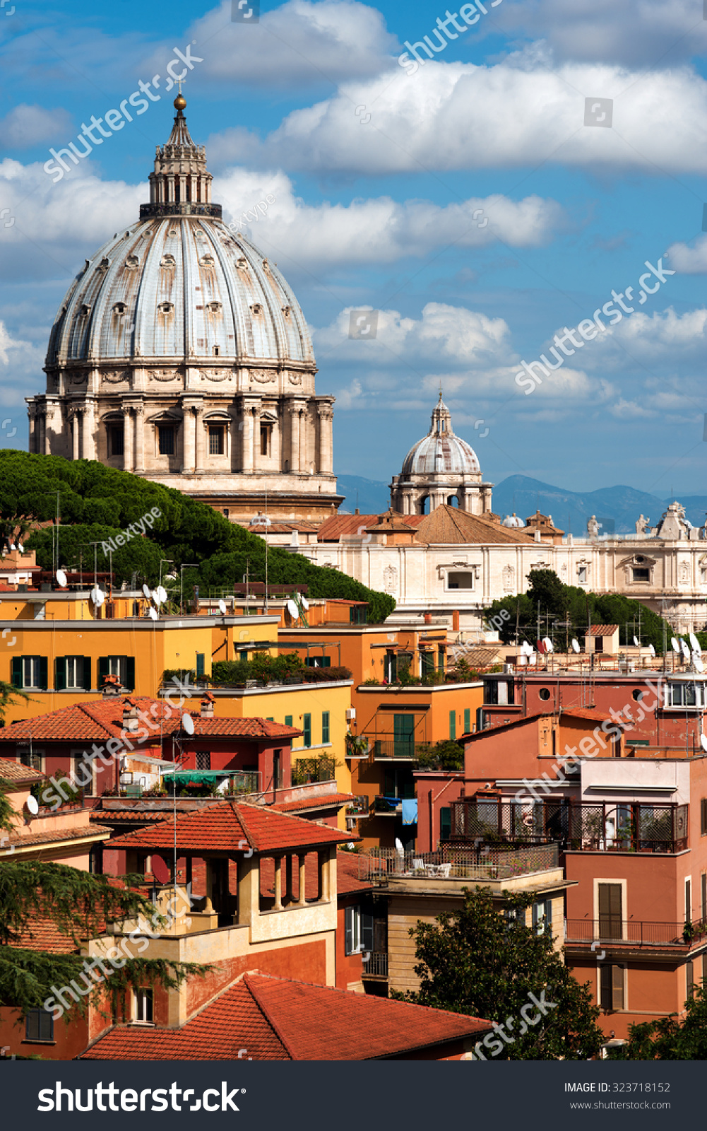 St.Peter and roofs of Rome #323718152