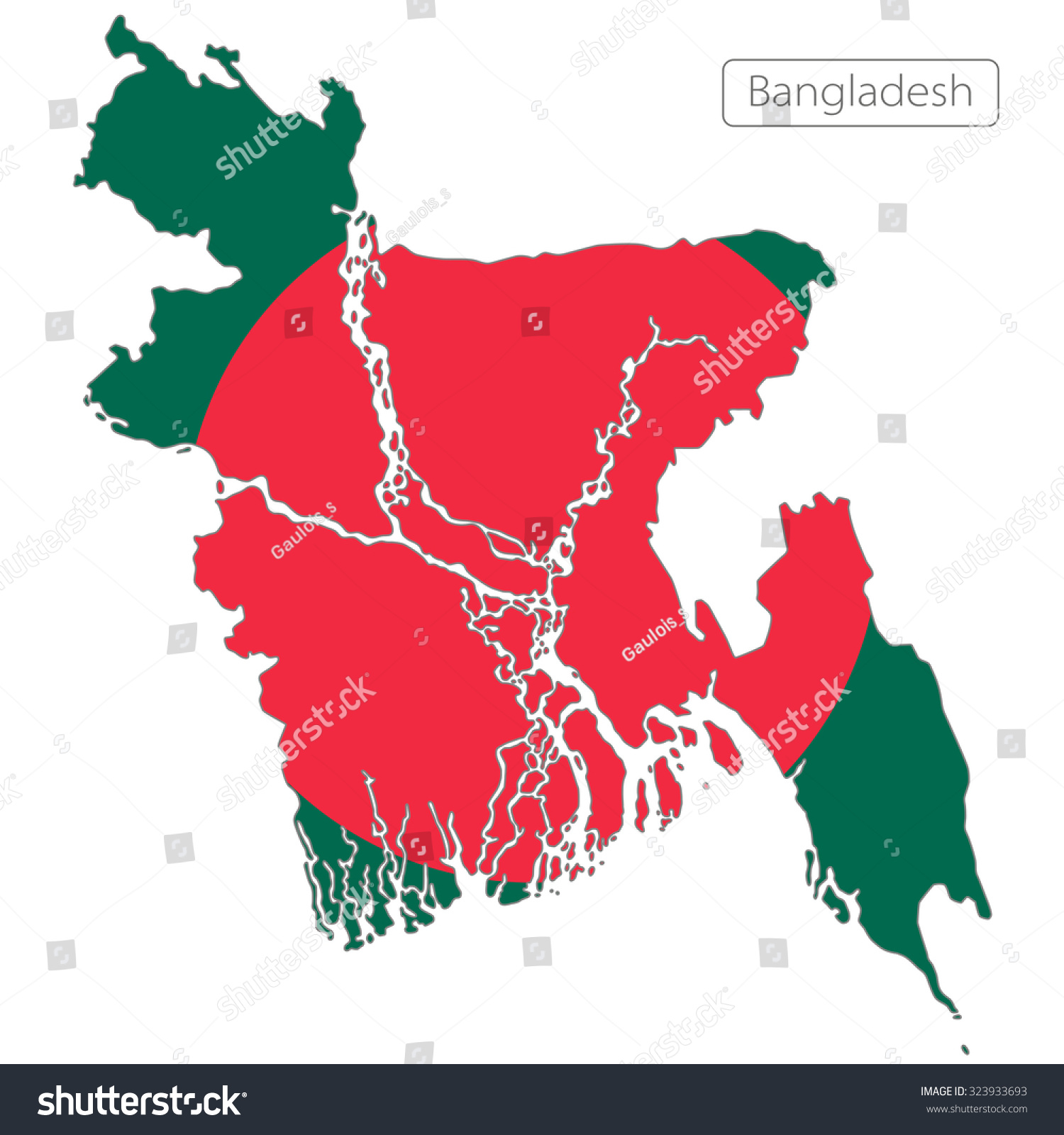 map of Bangladesh with the flag - Royalty Free Stock Vector 323933693 ...