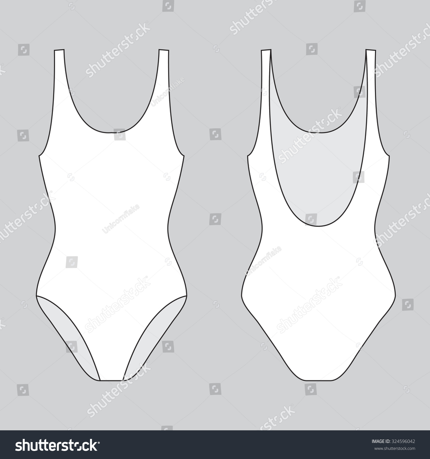 Vector swimsuit template - Royalty Free Stock Vector 324596042 - Avopix.com