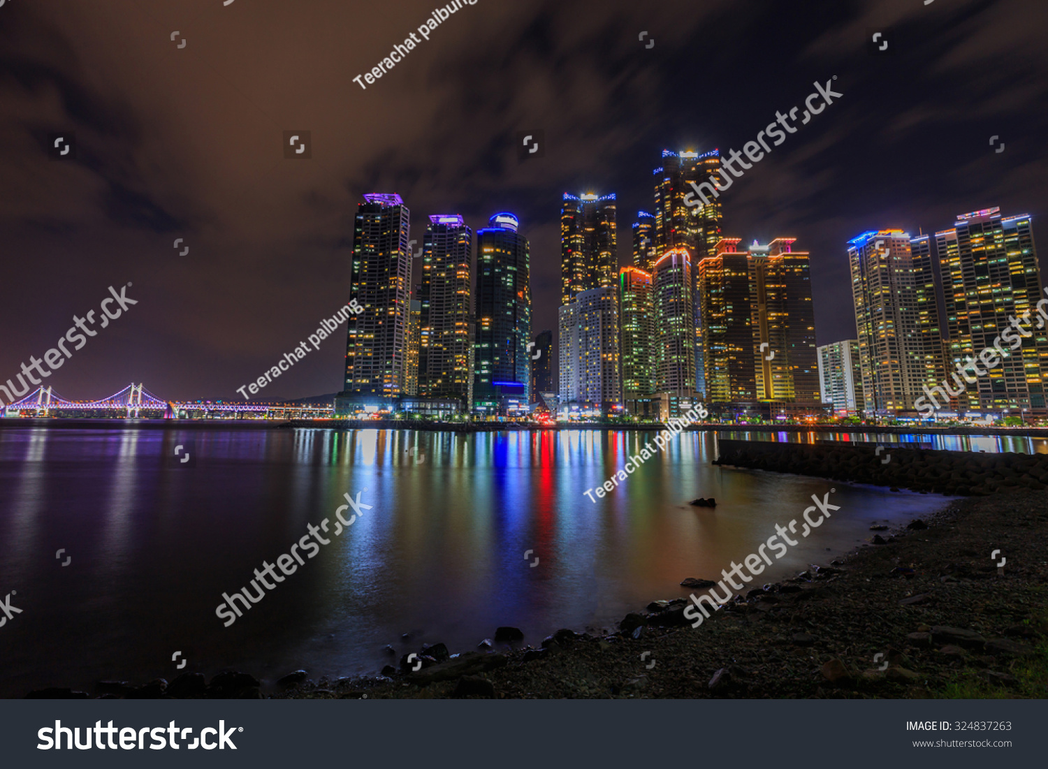 Busan South Korea Haeundae Beach At Stock Photo 324837263