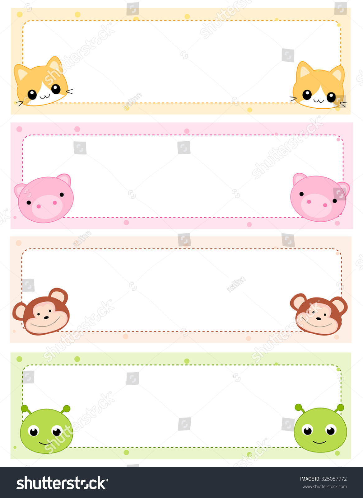 Colorful Kids Name s With Cute Animal Faces Royalty Free Stock Photo Avopix Com