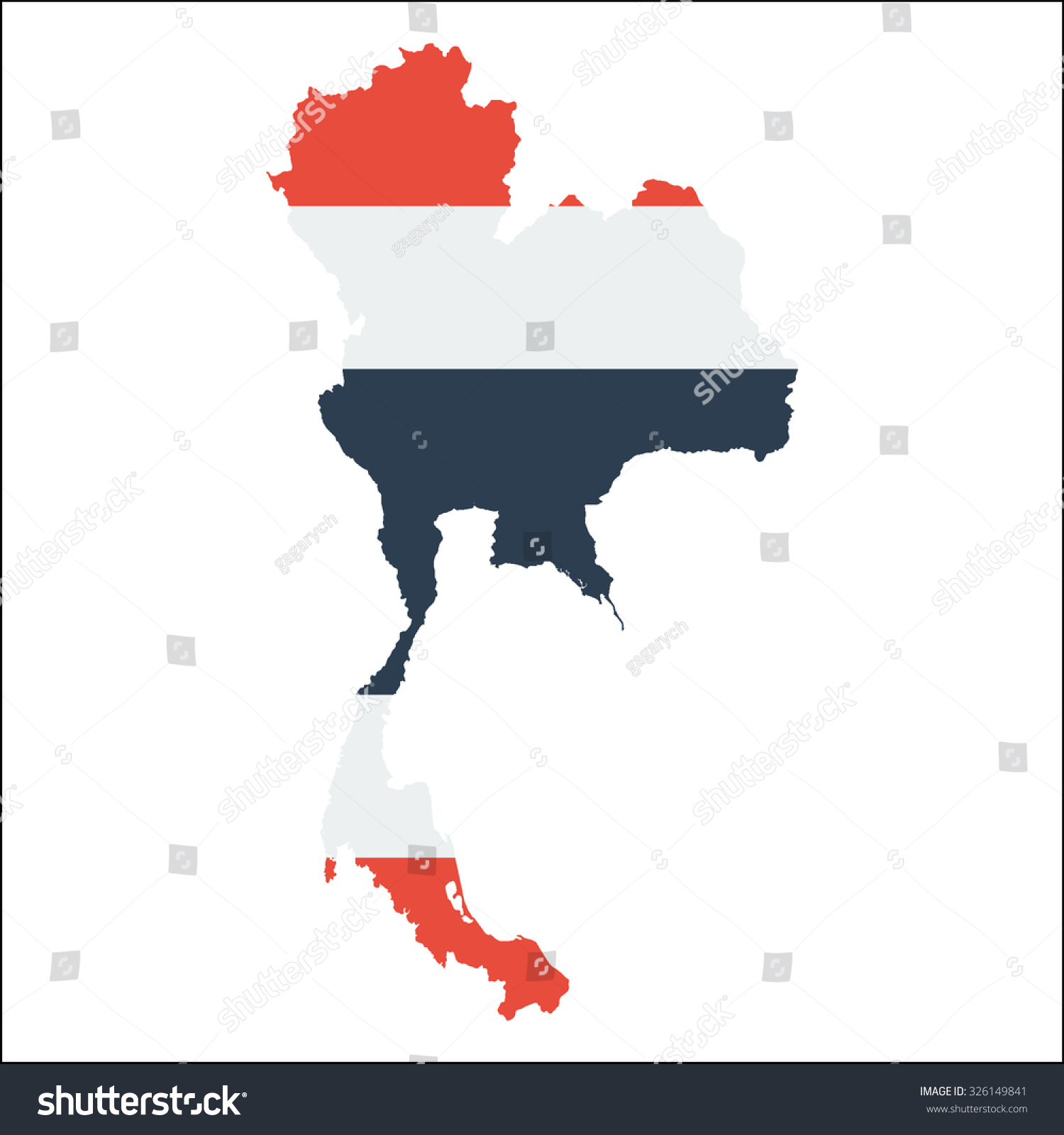 High resolution Thailand map with country flag. - Royalty Free Stock ...